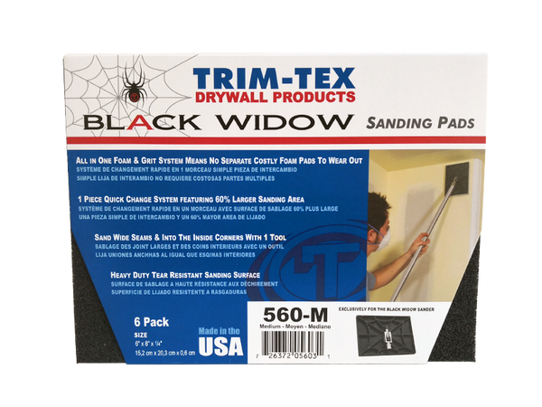 Trim-Tex Black Widow Sanding Pad - Medium - 6Pk